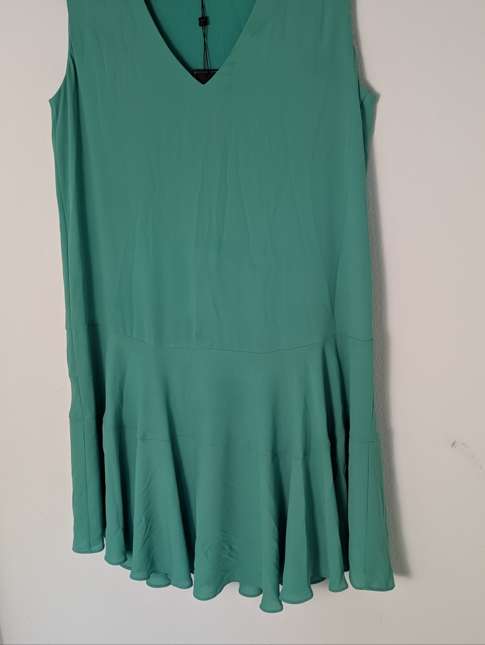 BCBG Max Azria Clea Double Flounce Mini Dress Women Sz S Light Green Sleeveless - Picture 3 of 11